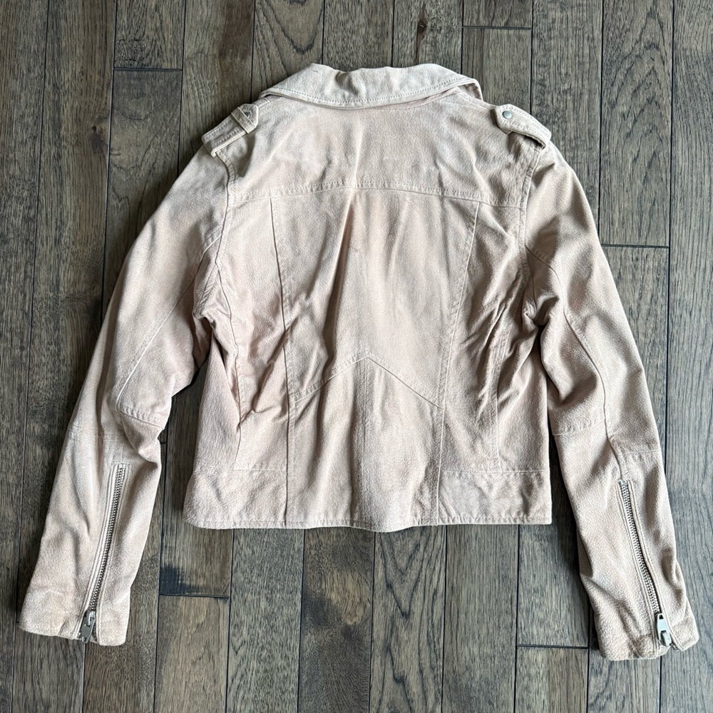 SL8 by Blank NYC Women's Beige Genuine Suede Leather Moto Jacket - Picture 5 of 5